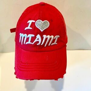 Lucky 7 I Love Miami Baseball Cap Red